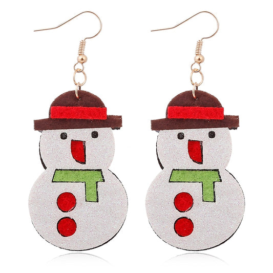 Snowman Drop Earrings Women Girl Fashion Cartoon Ear Jewelry Accessories