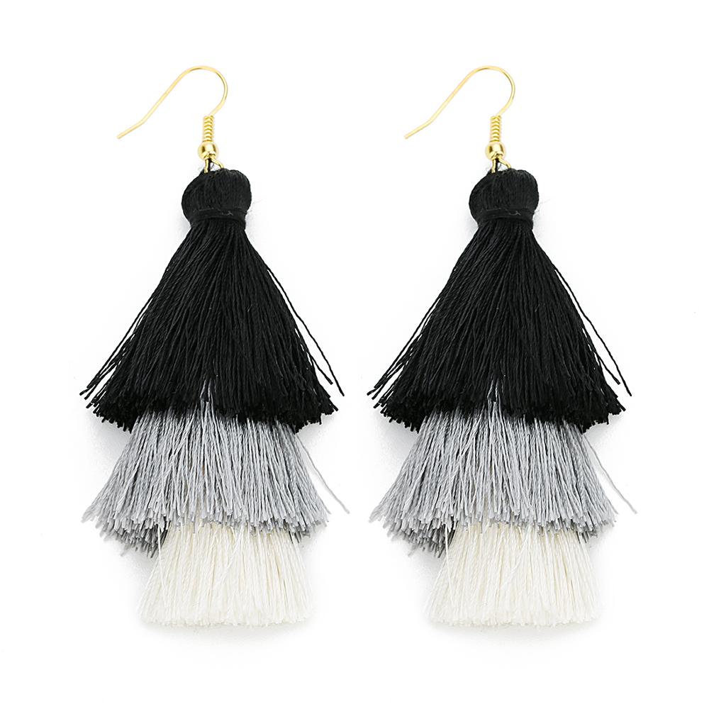 39 Styles  4 Layer Bohemian Multicolor Statement Tassel Dangle Earrings Women