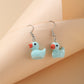 Aqua Blue Duck Drop Earrings Fashion Women Summer Party Jewelry Girls Gifts