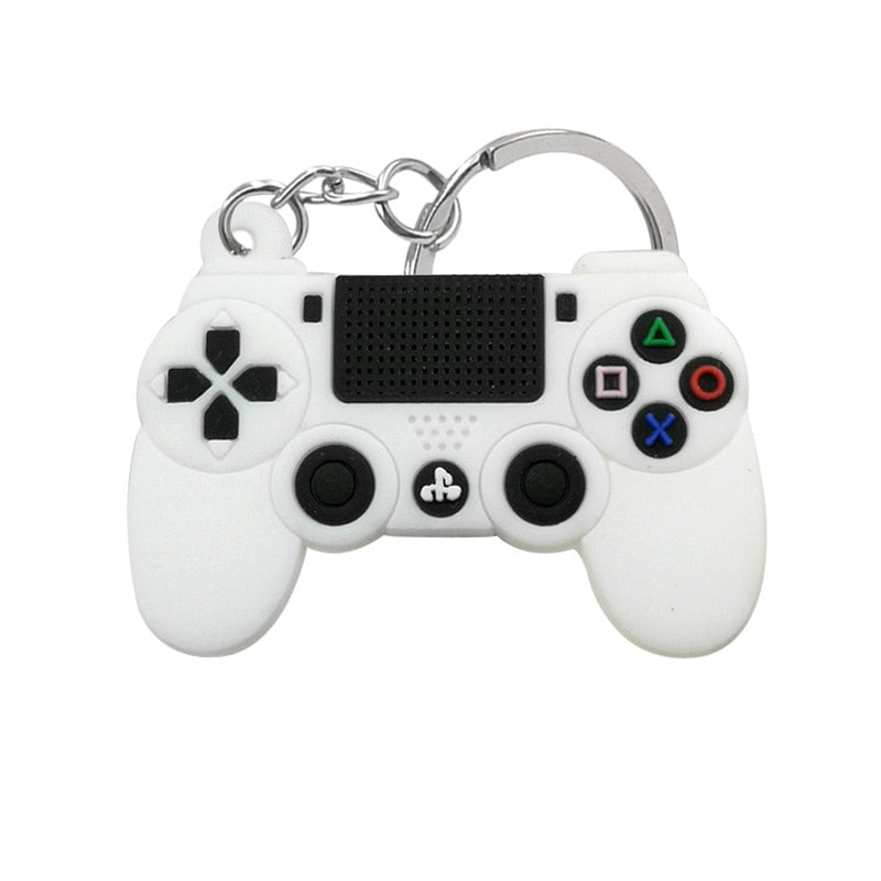 Gaming Pad White Keyring Cute Cartoon Style Keychains Bag Car Pendant Jewelry