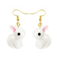 Resin Animal Rabbit Drop Earrings Women Creativity Jewelry Cute Earring Girls