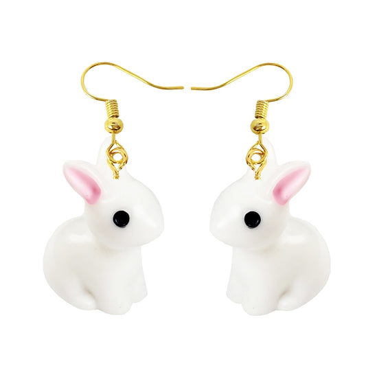 Resin Animal Rabbit Drop Earrings Women Creativity Jewelry Cute Earring Girls