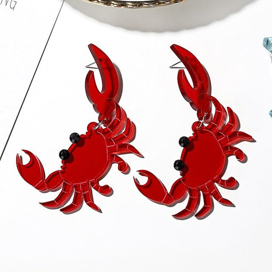 Crab Drop Earrings Women Travel Fashion Cartoon Earrings Creative Jewelry