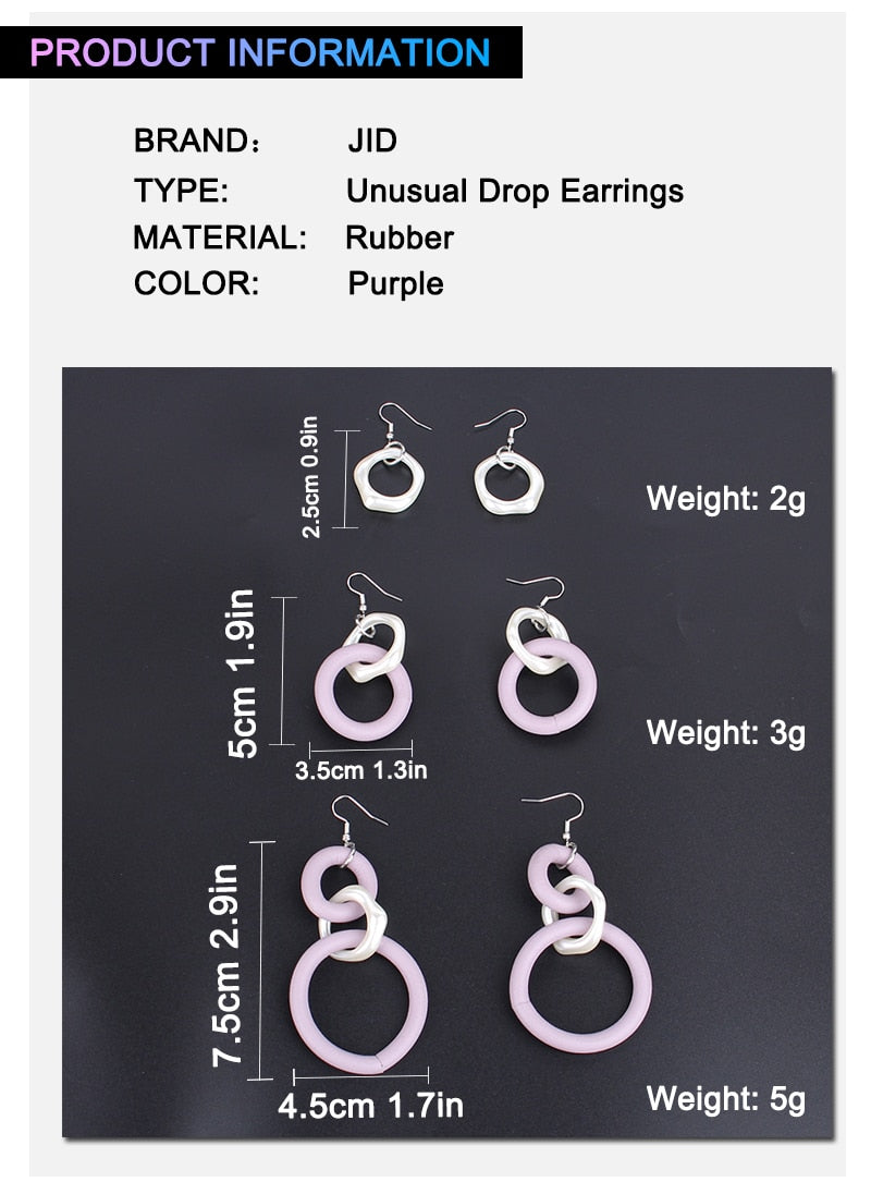 Violet Rings Dangle Earrings Fashion Party Girls Pendant Earrings Women Jewelry