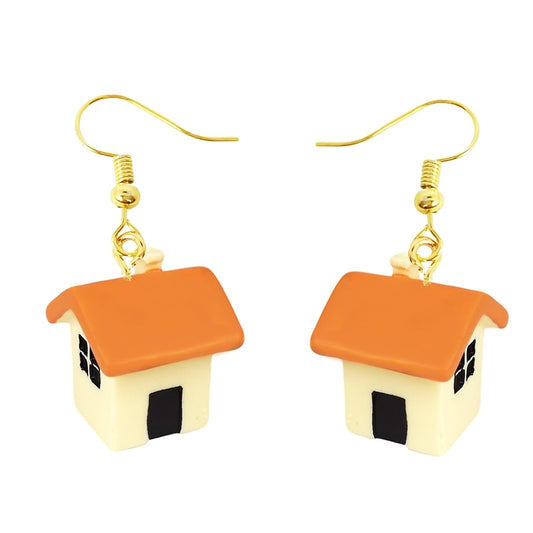 Acrylic House Drop Earrings Women Art Fashion Cartoon Earrings Creative Jewelry