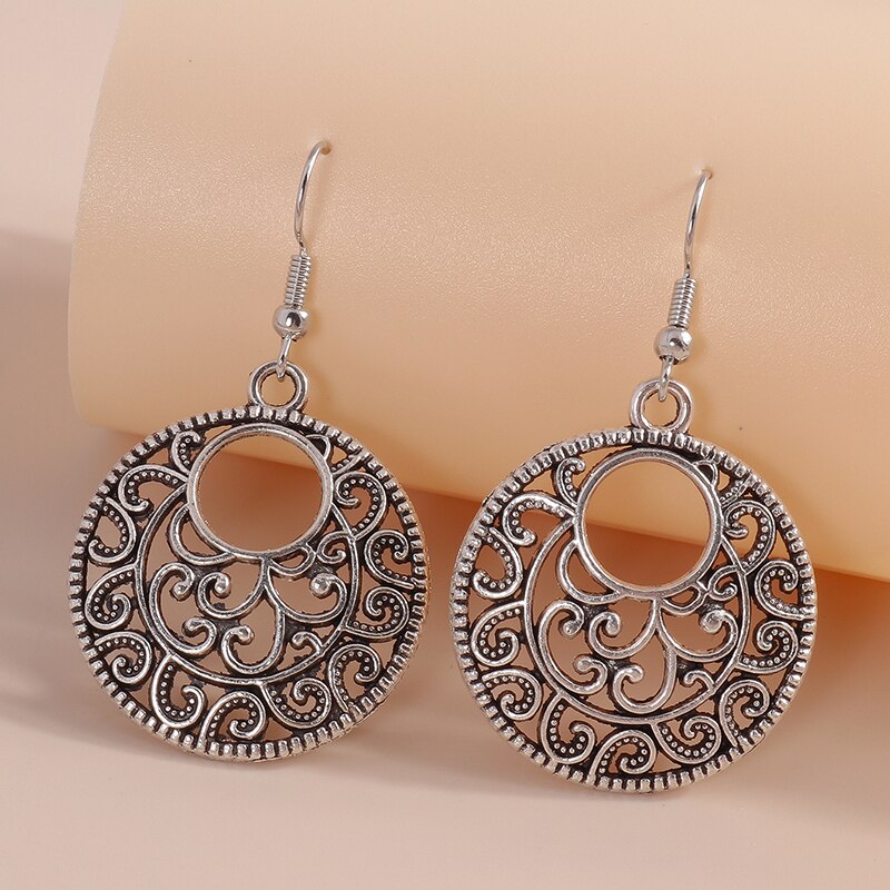 Hollow Spin Pattern Dangle Drop Earrings Women Gifts Earring Cute Girls Eardrop
