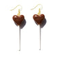 Chocolate Heart Resin Candy Lollipop Drop Earrings Cartoon Ear Pendants