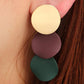 Brown Green Disc Drop Earrings Cartoon Art Women Party Jewelry Ear Fashion