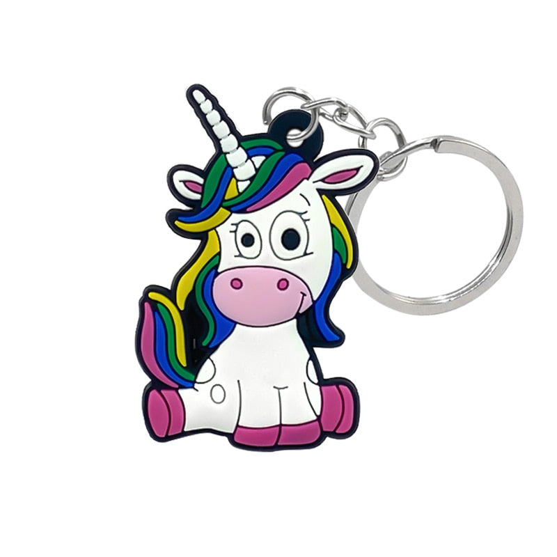 11 Styles Colorful Magic Unicorn Keychain Cute Key Holder Cartoon Keyring