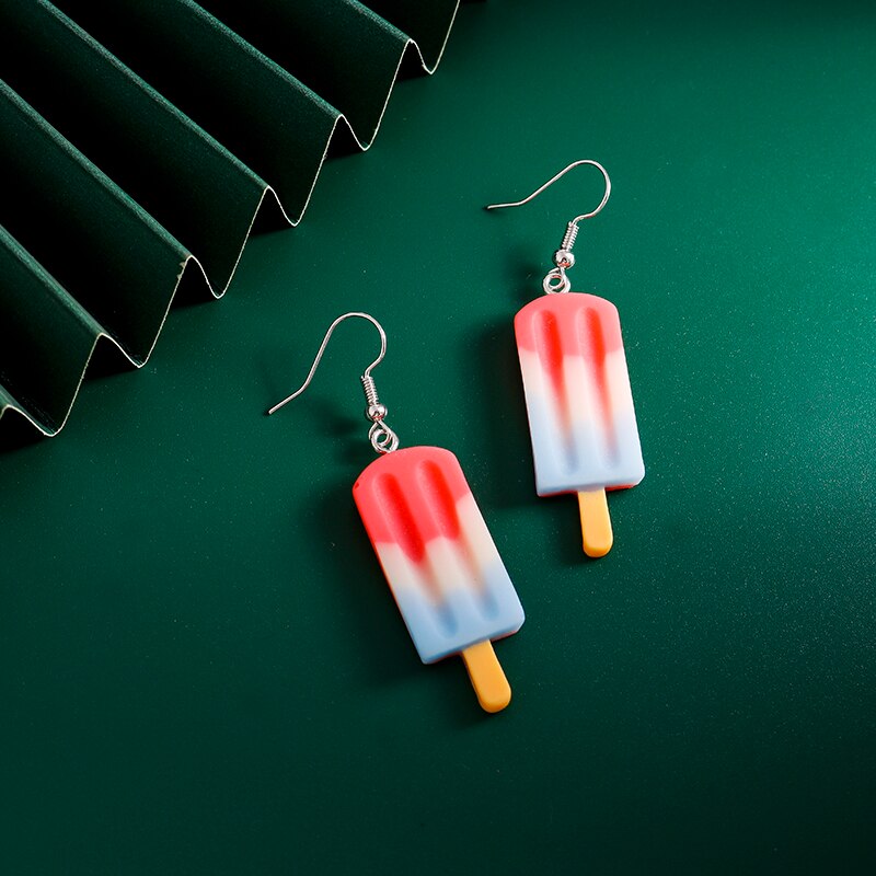 29 Styles Colorful Lovely Resin Summer Ice Cream Dangle Earrings Women Gifts