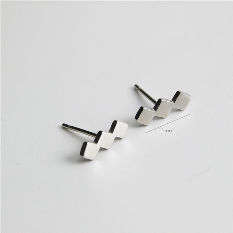 Squares Stainless Steel Earrings Women Jewelry Small Studs Gifts Earring