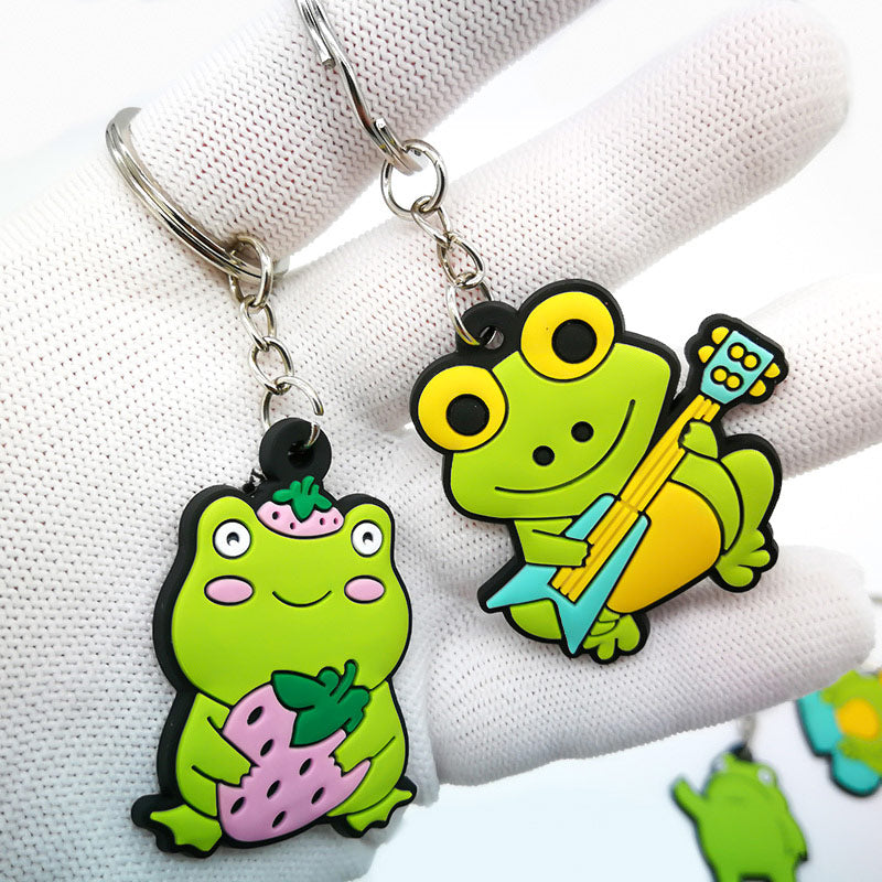 22 Styles Frog Cat Animals Design Keychain Cute Key Holder Cartoon Keyring