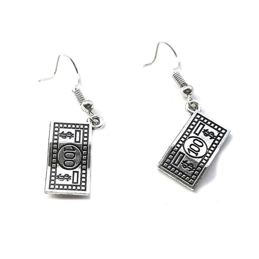 Creative Design Metal Dollar Design Drop Earrings Women Creativity Jewelry Cute