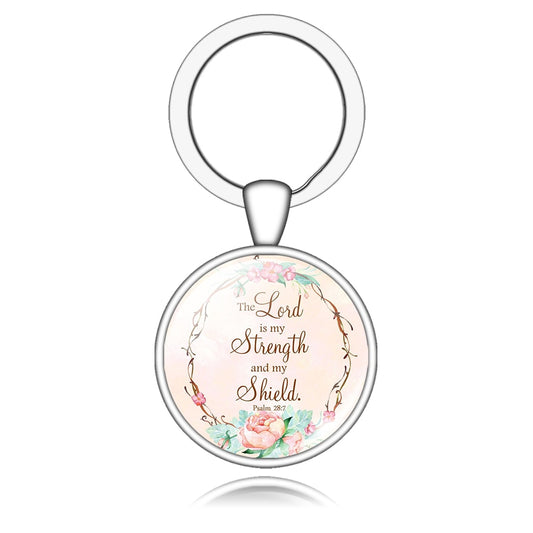 The Lord Is My Strength And My Shield Bible Verse Quote Keychain Gift Cute