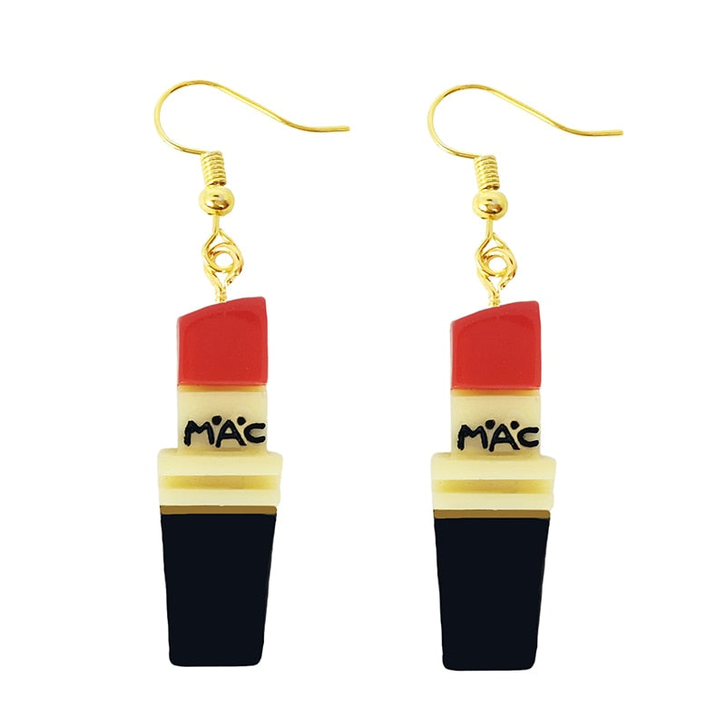 Red Lipstick Drop Earrings Women Art Fashion Cartoon Earrings Creative Jewelry