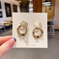 Textured Geometric Drop Charm Earrings For Women Girl Fashion Modern Jewelry