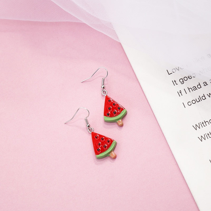 20 Styles Funny Design Fruits Animals Dangle Earrings Fashion Party Girls