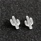 Cactus Stainless Steel Earrings Women Jewelry Small Studs Gifts Earring