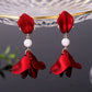 11 Styles Red Rose Flower Long Dangle Earrings Fashion Party Girls Pendant