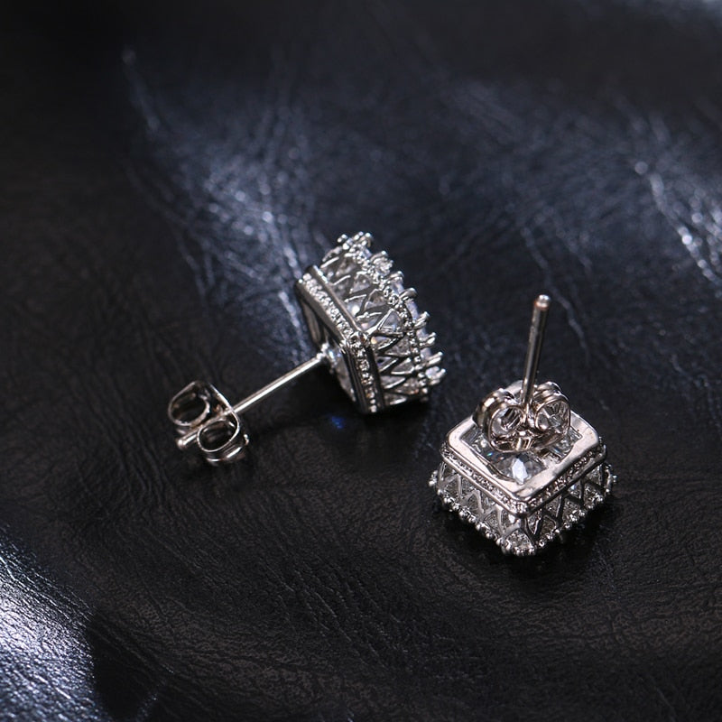 Square Luxury Stud Earrings Women Girls Summer Party Studs Ear Women Jewelry