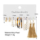 5pairs Imitation Pearl Khaki Tassel Drop Earrings Fashion Women Summer Party