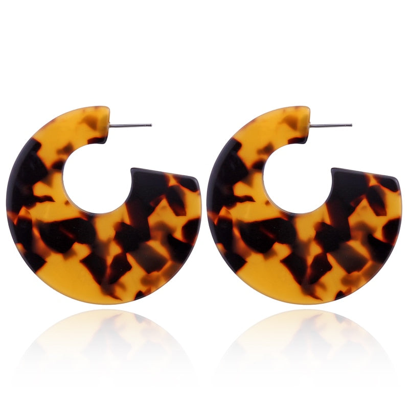 19 Styles Geometric Acrylic Irregular Hollow Circle Square Drop Earrings Modern