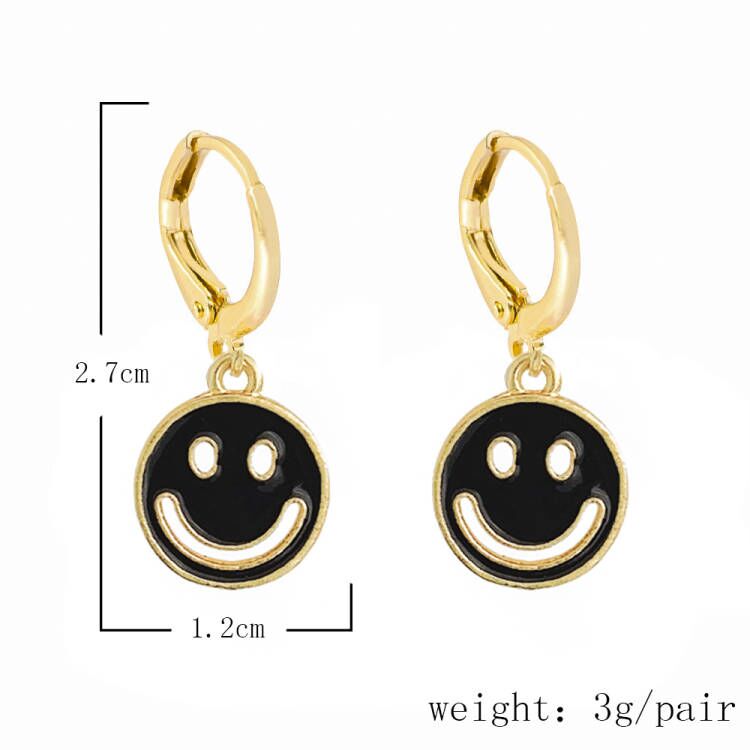 30 Styles Round Similing Face Heart Flower Huggies Earrings Women Girl Fashion