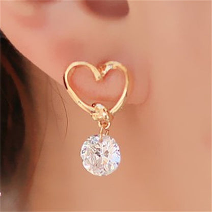 Heart Design Stud Earrings Women Fashion Jewelry Party Wedding Earrings Gift