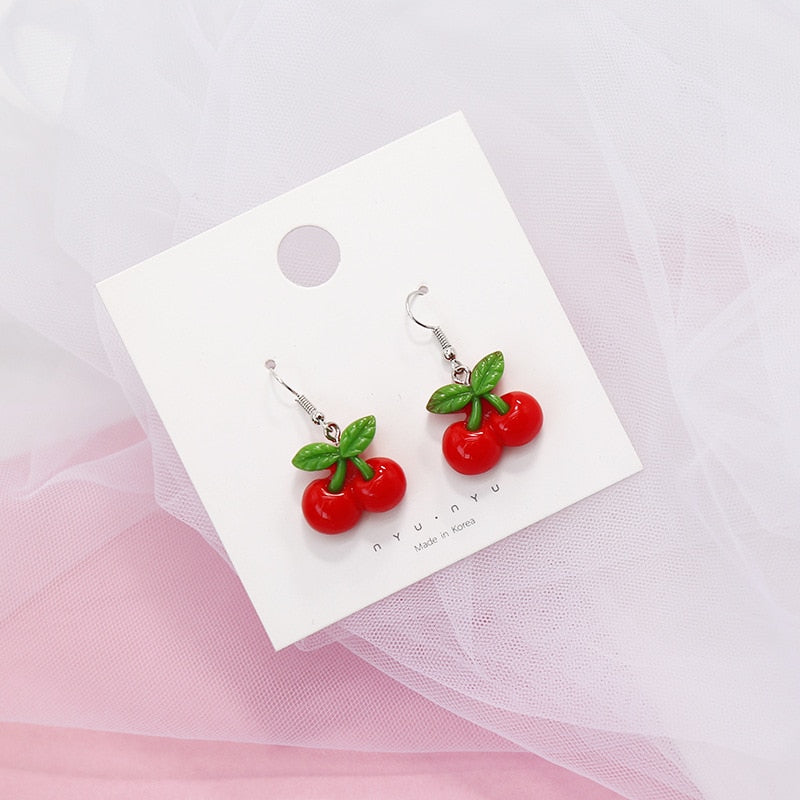 Cherry Dangle Earrings Fashion Party Girls Pendant Earrings Women Jewelry