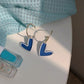 9 Styles Blue Color Geometric Flower Dangle Earrings Women Travel Fashion