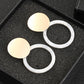 White Pink Ring Design Dangle Earrings Women Girl Fashion Trendy Jewelry