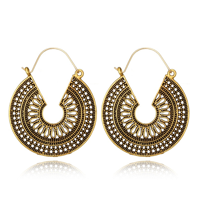 Bronze Style Vintage Hoop Earrings Trendy Women Fashion Earrings Jewelry Gift