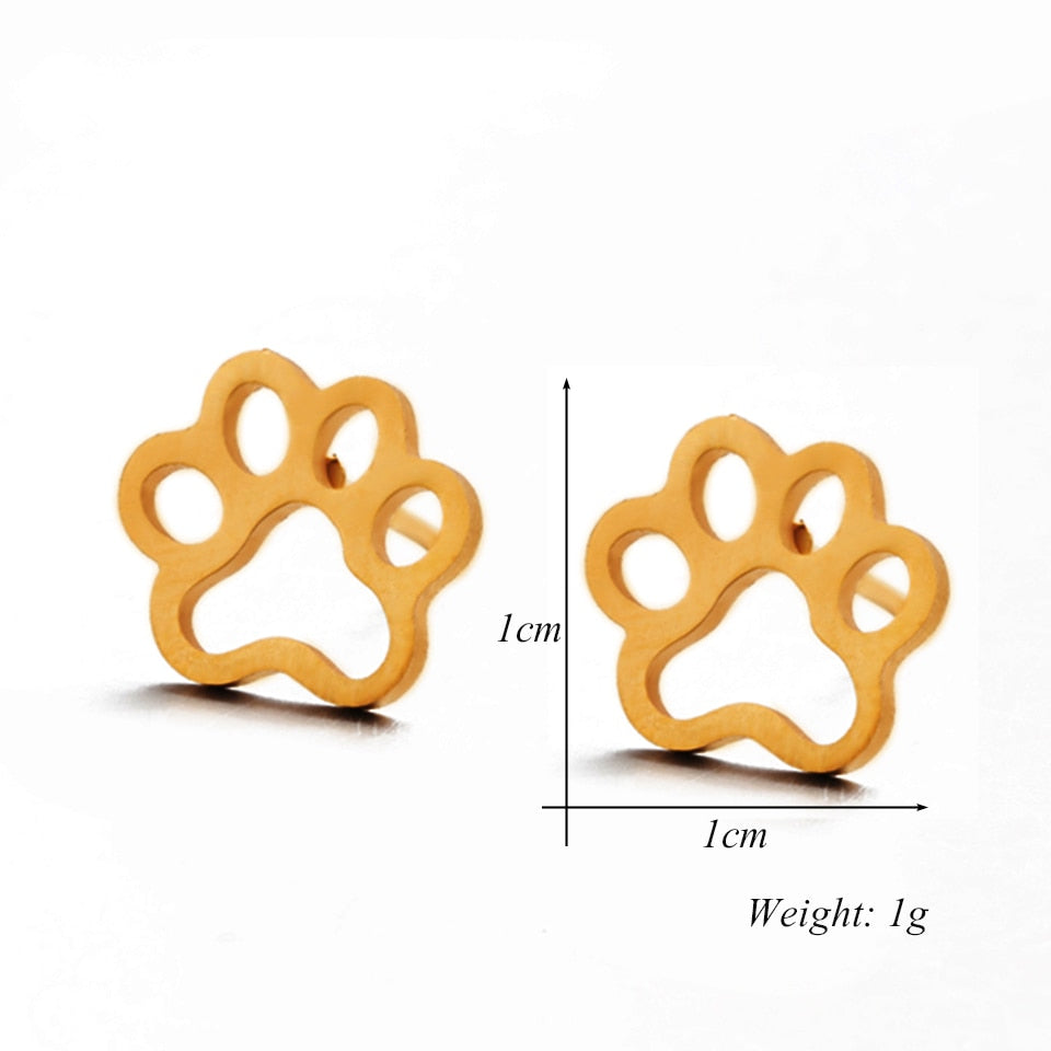 Cute pet paw print stud earring ear stud women girls Fashion jewelry Accessories