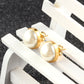 Button Imitation Pearl Stud Earring Wedding Party Birthday Gift Jewelry Cute