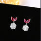 Pink Fish Tail Design Jewelry Stud Earrings Ear Studs Cute Patry Bridal Wedding