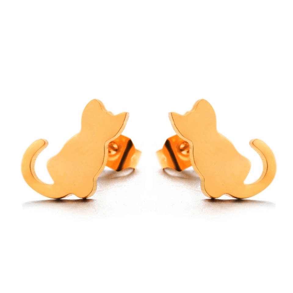 Cat Mini Studs Earring Cute Female Ear Ornament Charm Jewelry Accessory