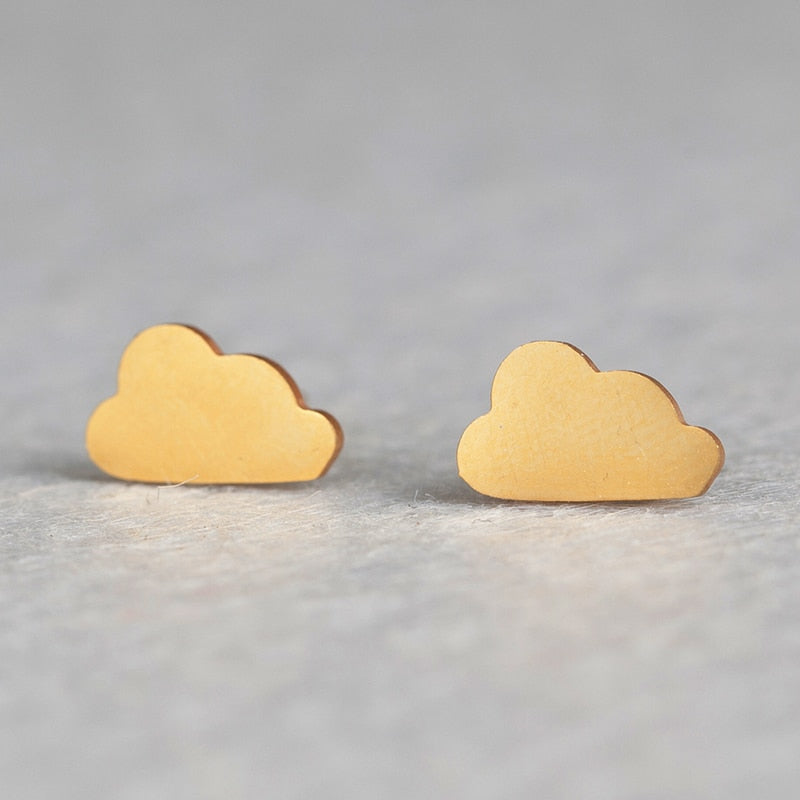 Creative Cute Cloud Mini Stud Earrings For Woman and Girls Female Stainless