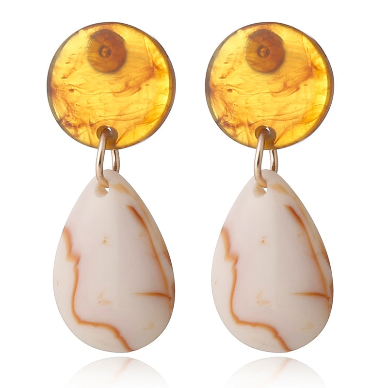 Amber Design Drop Earrings Women Girl Party Gift Fashion Ear Jewelry Accessories