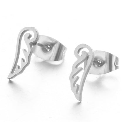 Angle Wings Stud Earrings Girls Ear Ornaments Stainless Steel Jewlery Gifts