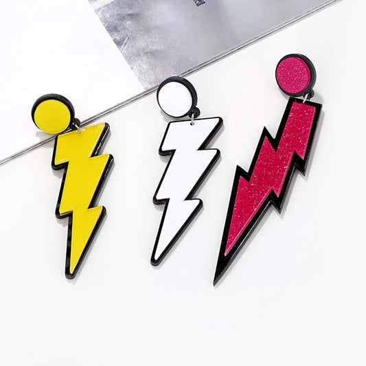 5 Styles Acrylic Lightning Dangle Earrings Cartoon Ear Pendants Accessories