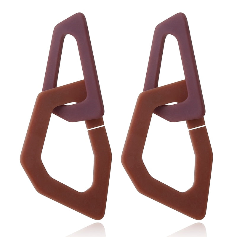 Irregular Geometric Links Drop Earrings Women Girl Party Gift Fashion Ear