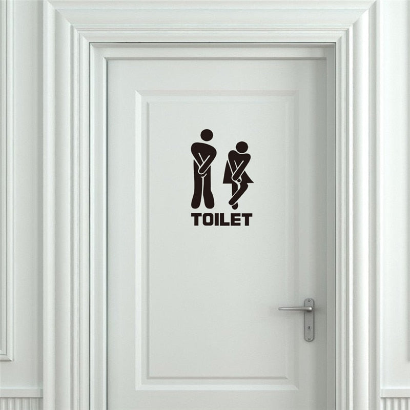 WC Toilet Entrance Sign Door Stickers For Public Place Home Decoration Creative