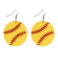 Baseball Ball Pendant PU Leather Lady Cute Drop Earrings for Women Jewelry Girls