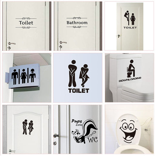 WC Toilet Entrance Sign Door Stickers For Public Place Home Decoration Creative