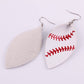 Baseball Ball Pendant PU Leather Lady Cute Drop Earrings for Women Jewelry Girls
