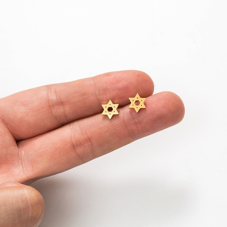 Mini Star of David Stud Earring Wedding Party Birthday Gift Jewelry Cute