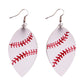 Baseball Ball Pendant PU Leather Lady Cute Drop Earrings for Women Jewelry Girls