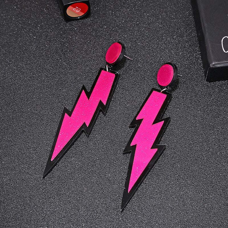 5 Styles Acrylic Lightning Dangle Earrings Cartoon Ear Pendants Accessories