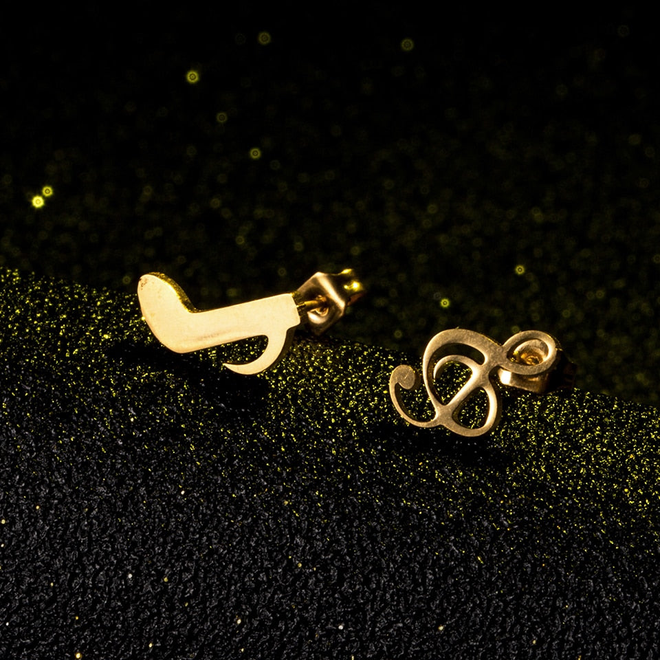 Music Note Mini Stud Earring Stylish Women Girl Gift Jewelry Cute Earrings