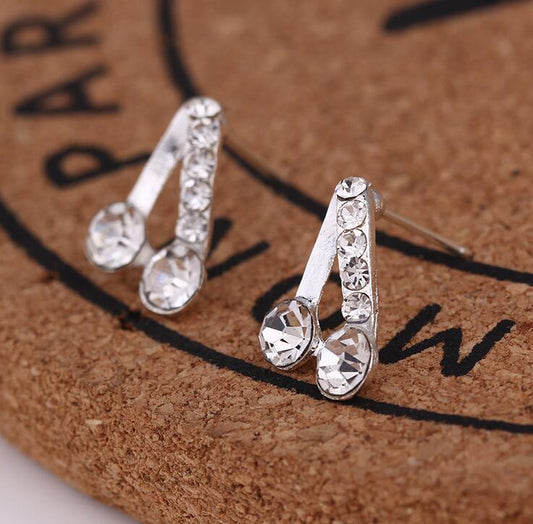 Geometric Rhinestone Stud Earrings Women Art Fashion Cartoon Earrings Creative